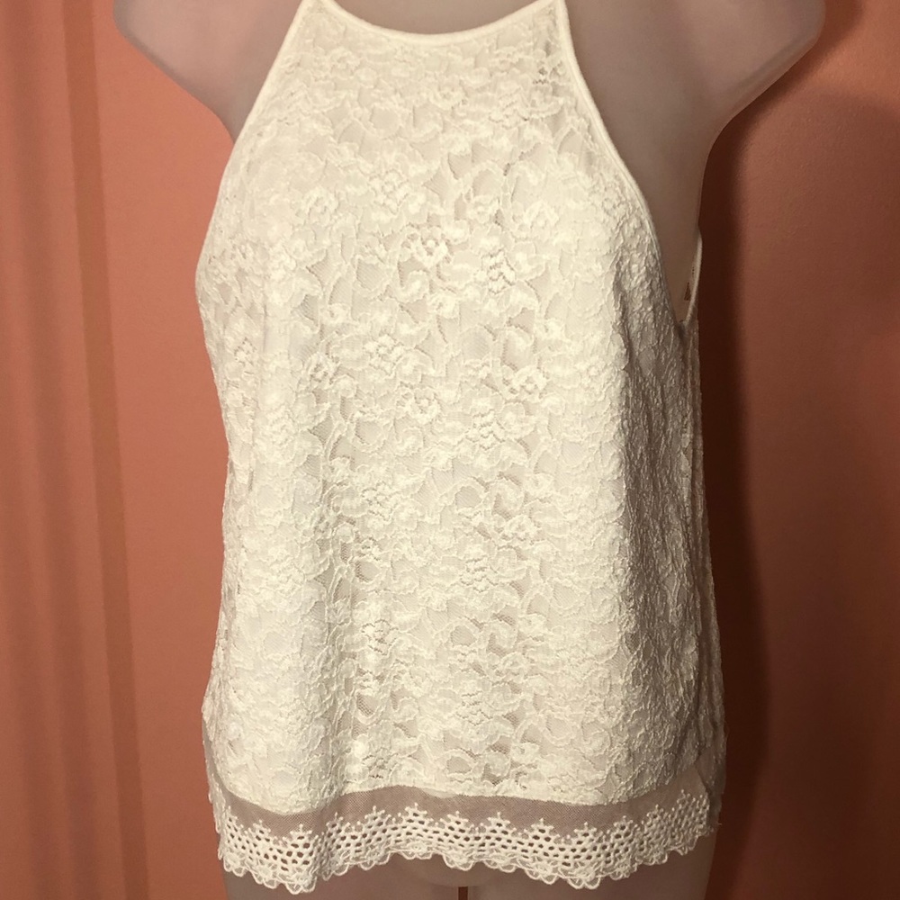 Francesca’s White Lace Tank Top Size Medium